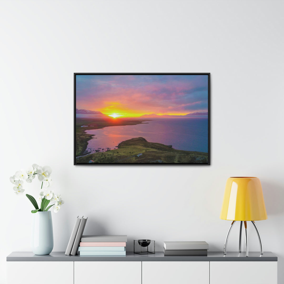 Sunset Over the Fjord Part 1 - Canvas with Frame