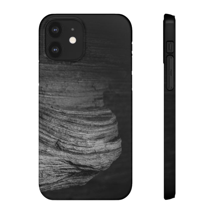 Sedimentary Rock Curves in Black and White - Phone Case