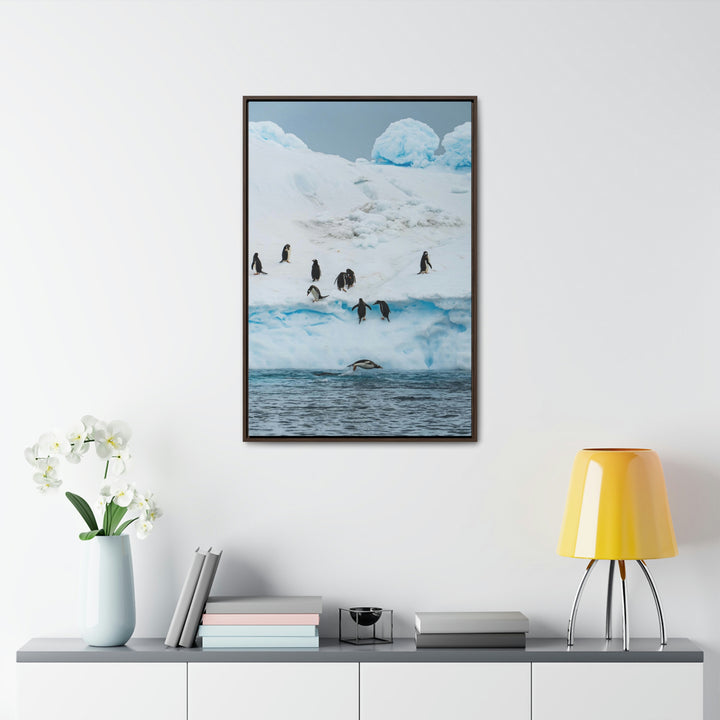 Porpoising Penguin - Canvas with Frame