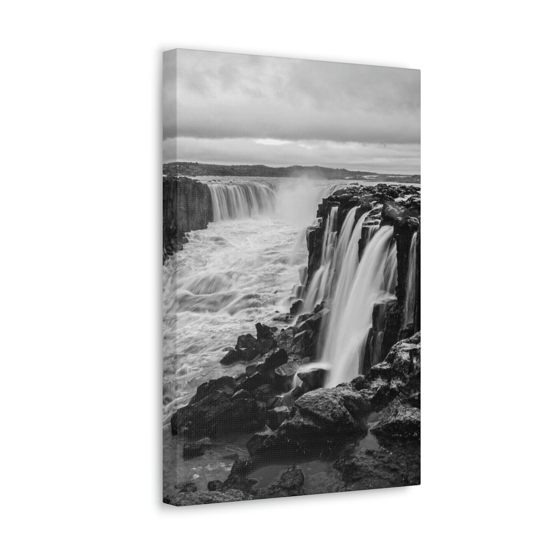 Selfoss in Black and White - Canvas