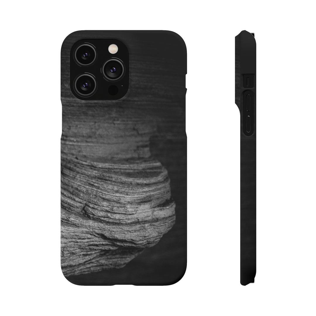 Sedimentary Rock Curves in Black and White - Phone Case