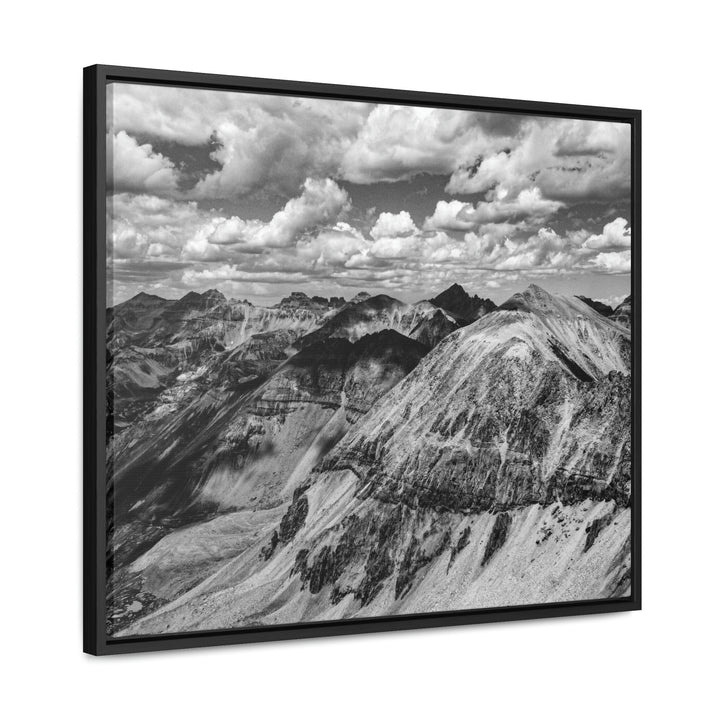 Imogene Pass From the Air in Black and White - Canvas with Frame