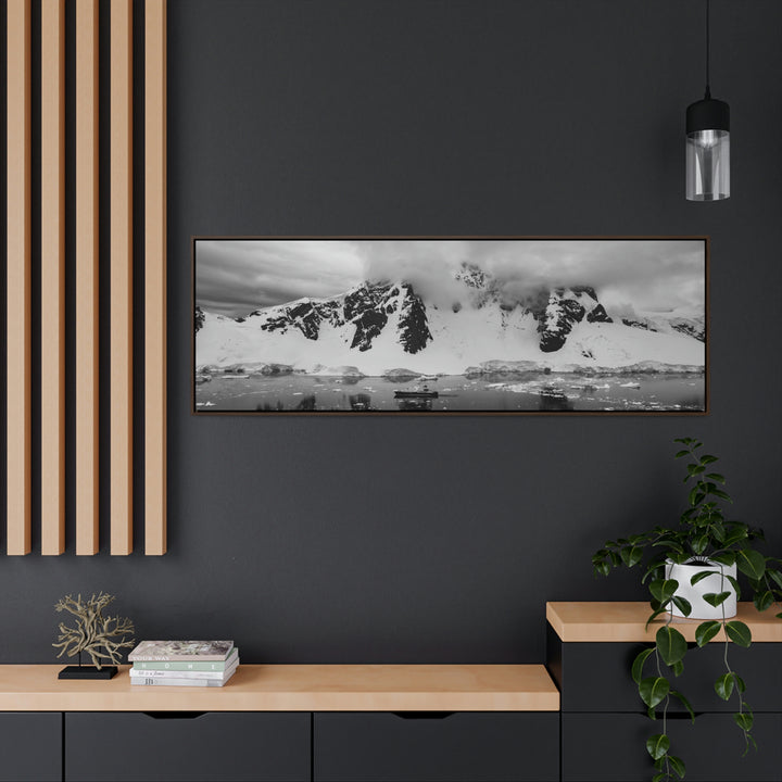 Peaceful Anchoring in Black and White - Canvas with Frame