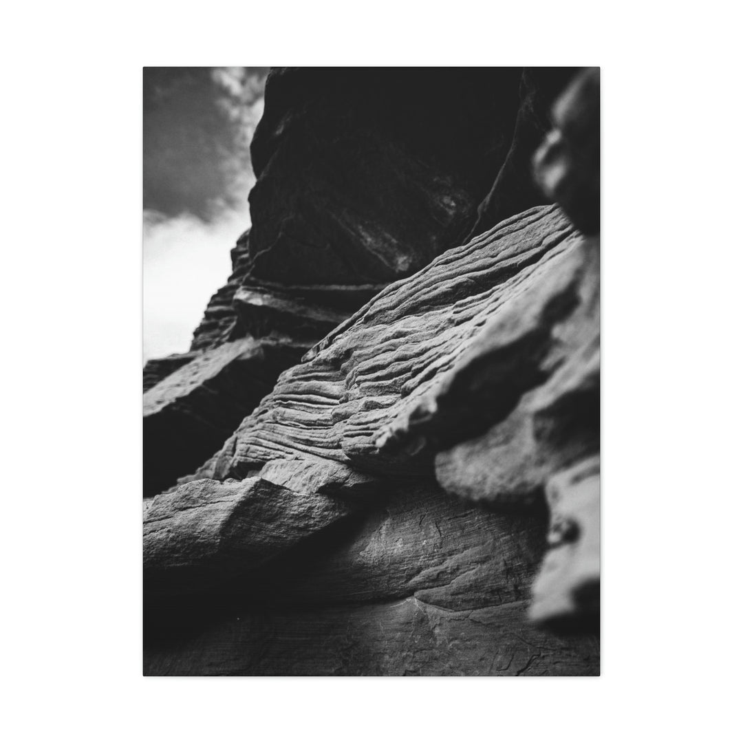 Layers of Rock in Black and White - Canvas