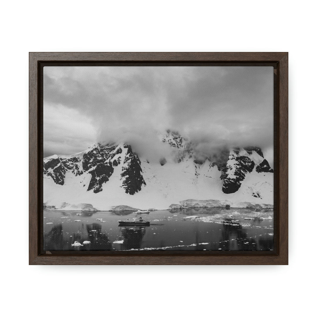 Peaceful Anchoring in Black and White - Canvas with Frame