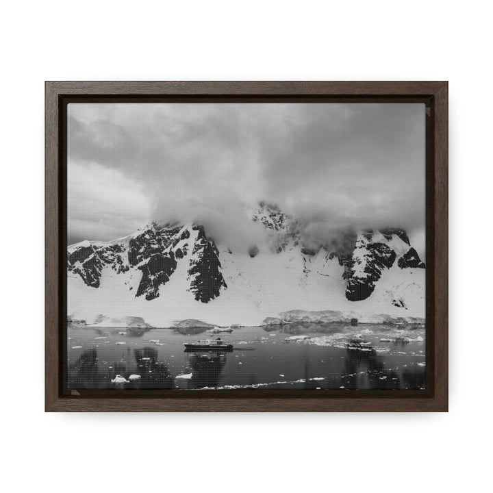 Peaceful Anchoring in Black and White - Canvas with Frame