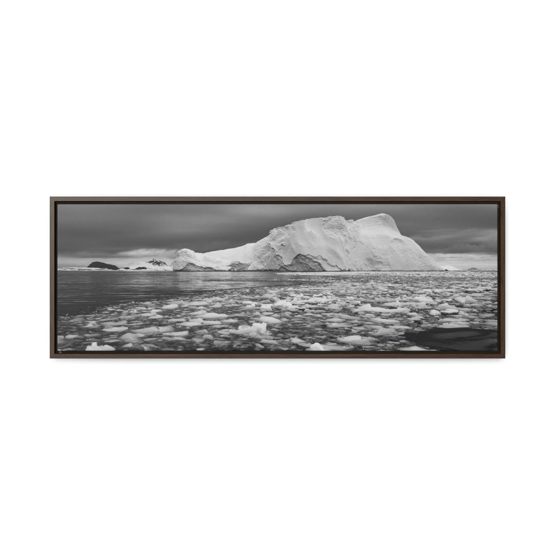 Lane of Ice In Black and White - Canvas with Frame