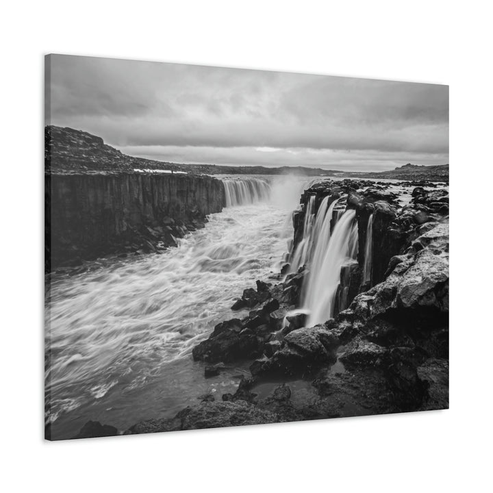 Selfoss in Black and White - Canvas