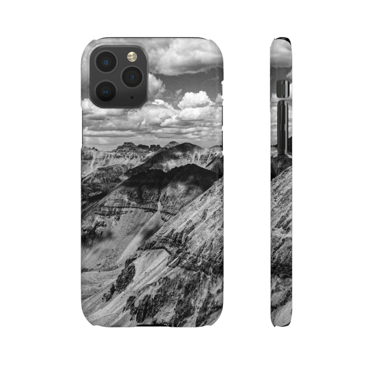 Imogene Pass From the Air in Black and White - Phone Case