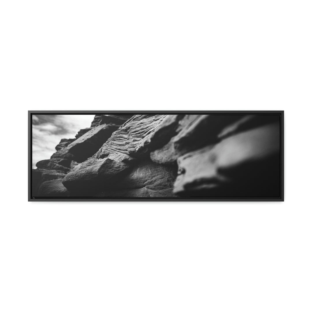 Layers of Rock in Black and White - Canvas with Frame