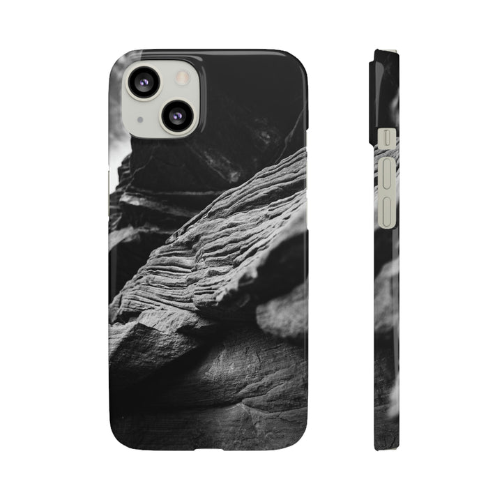 Layers of Rock in Black and White - Phone Case