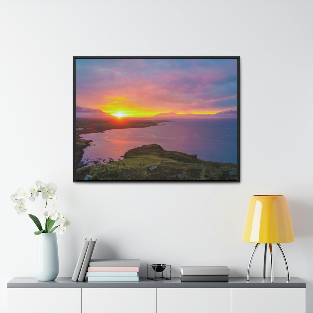 Sunset Over the Fjord Part 1 - Canvas with Frame