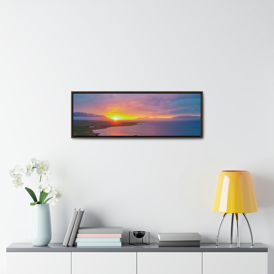 Sunset Over the Fjord Part 1 - Canvas with Frame