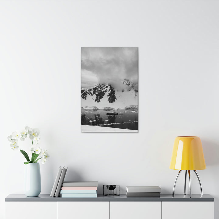 Peaceful Anchoring in Black and White - Canvas