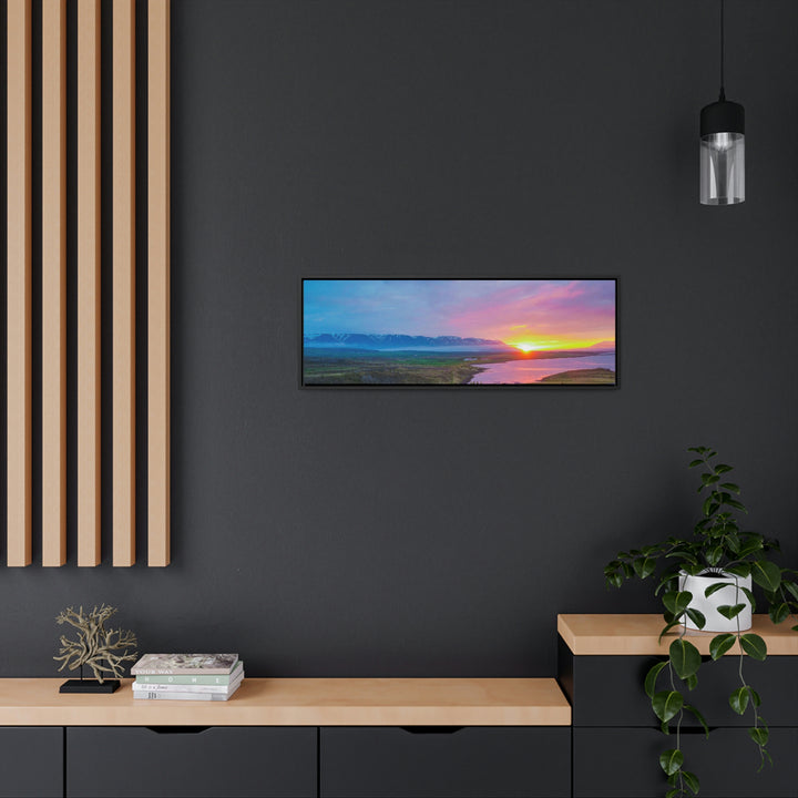 Sunset Over the Fjord Part 2 - Canvas with Frame