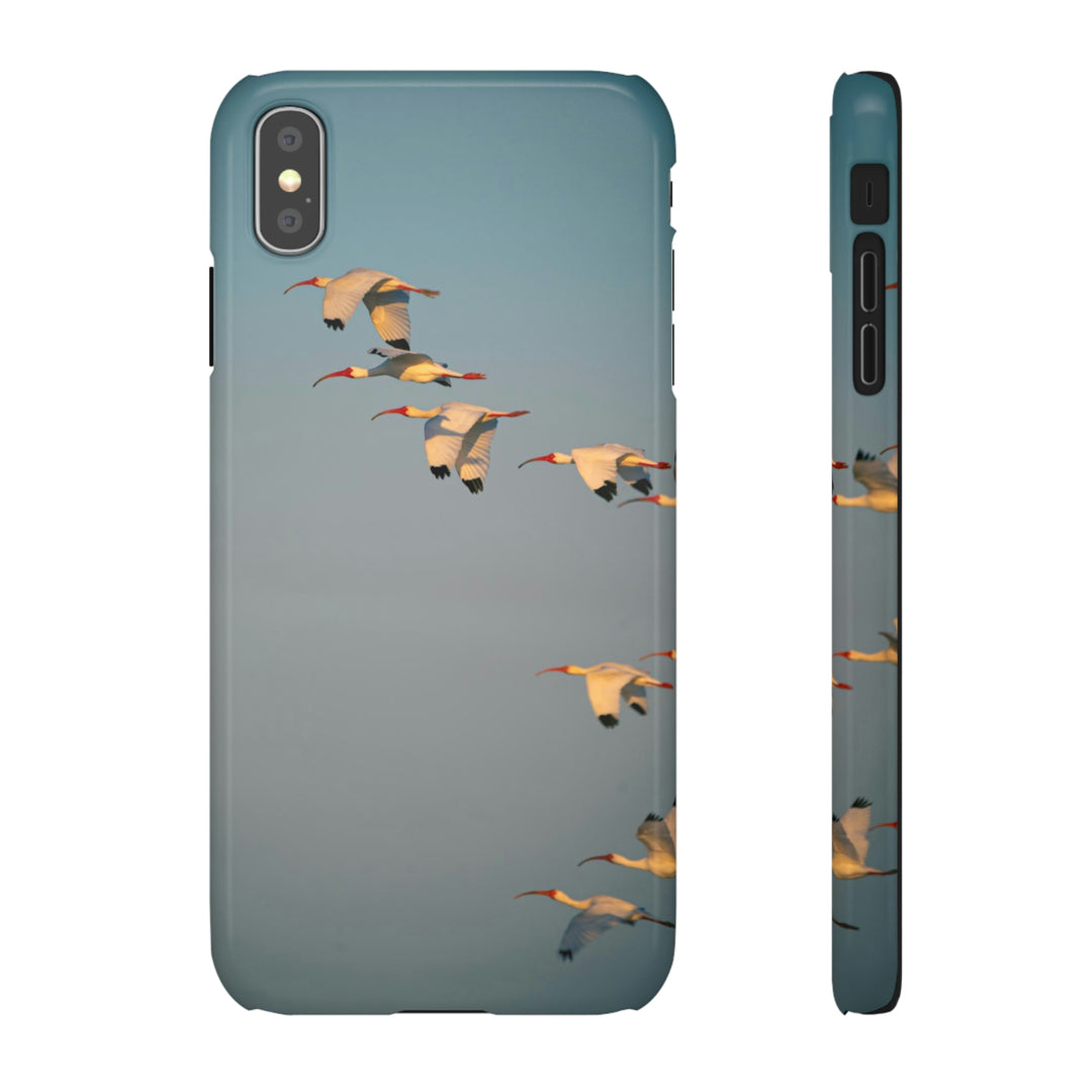 White Ibis in Flight - Phone Case