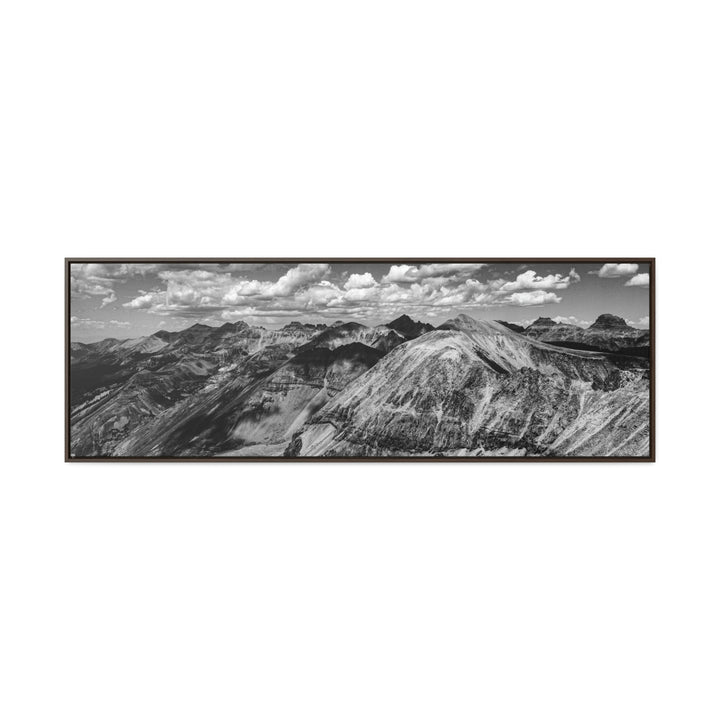 Imogene Pass From the Air in Black and White - Canvas with Frame