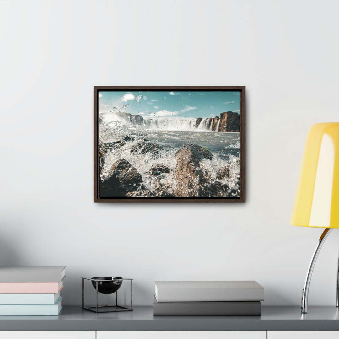 Goðafoss Splash - Canvas with Frame