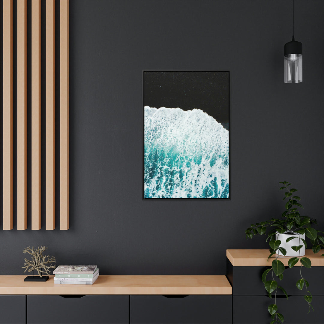 A Wave on Volcanic Sand - Canvas with Frame