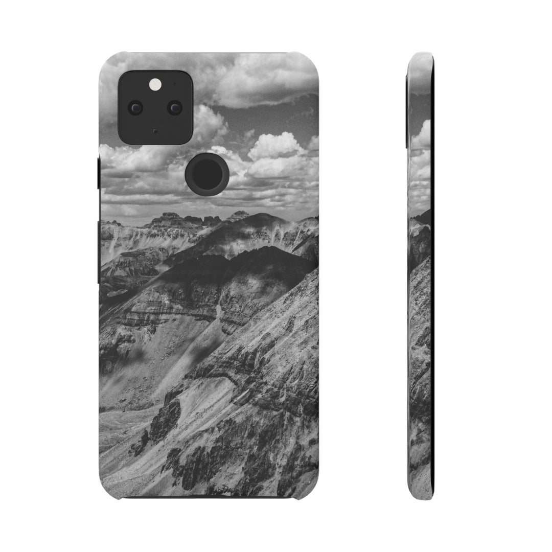 Imogene Pass From the Air in Black and White - Phone Case