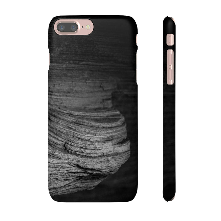 Sedimentary Rock Curves in Black and White - Phone Case