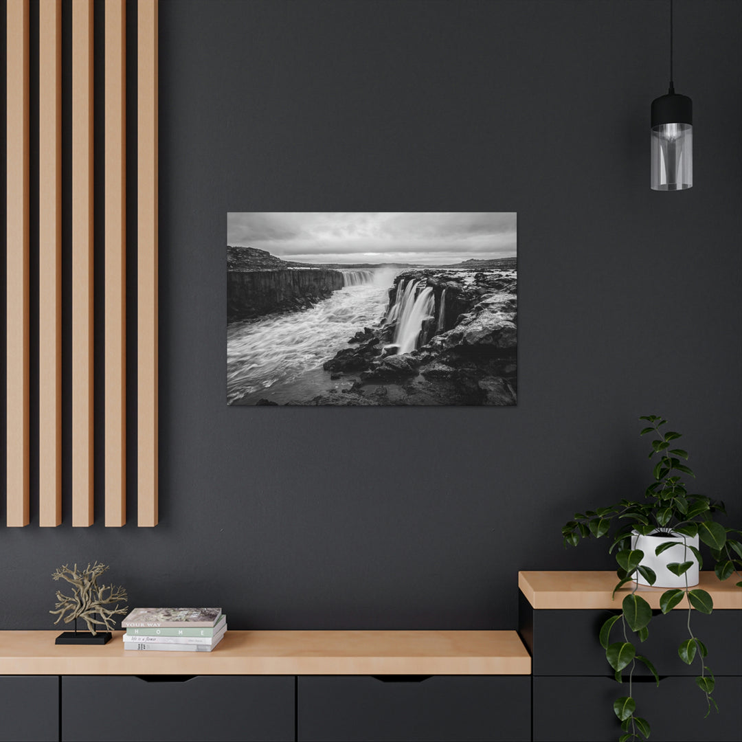 Selfoss in Black and White - Canvas