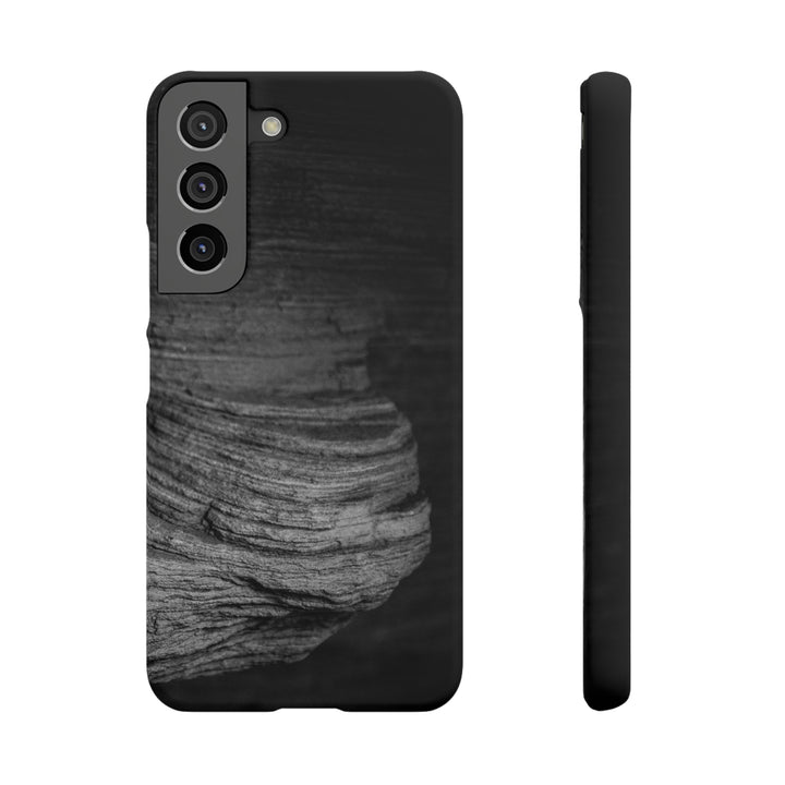 Sedimentary Rock Curves in Black and White - Phone Case