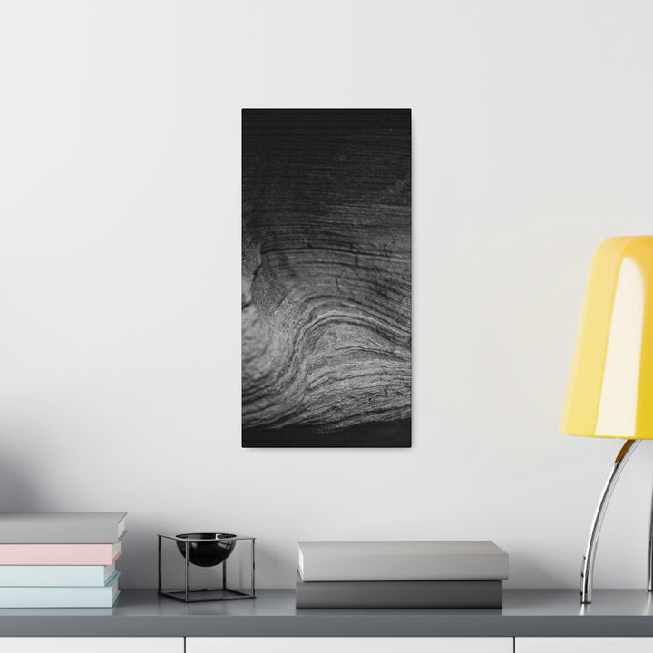 Sedimentary Rock Curves in Black and White - Canvas