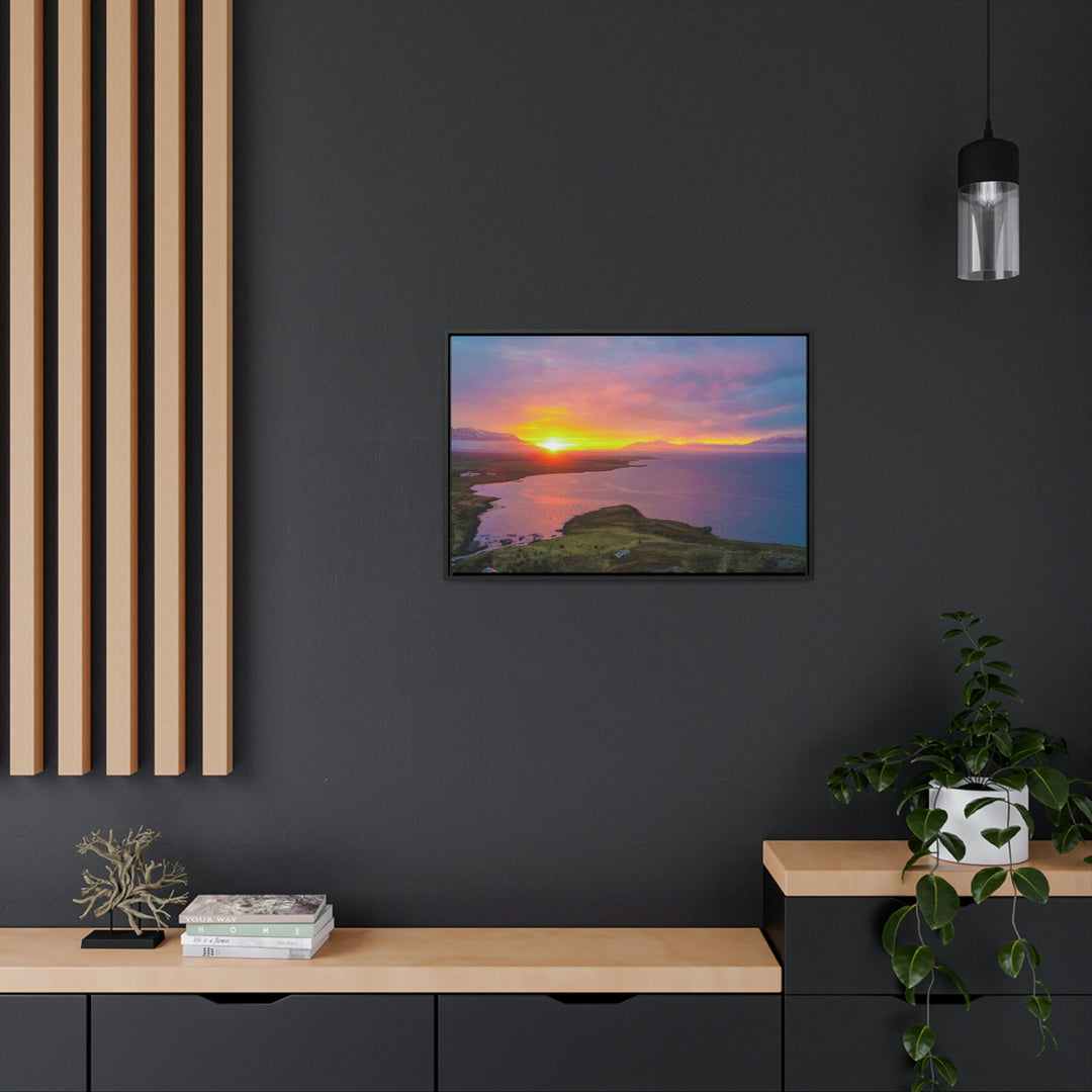 Sunset Over the Fjord Part 1 - Canvas with Frame