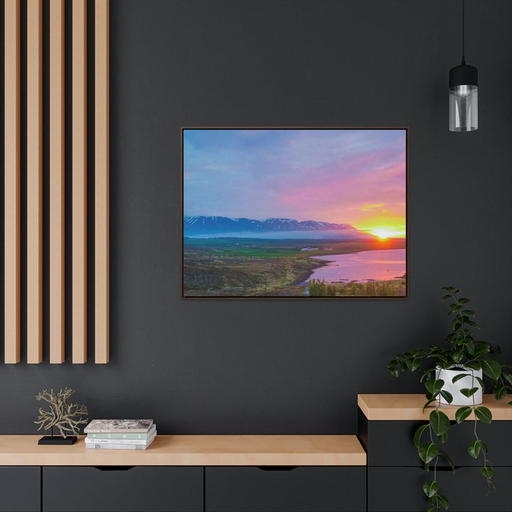 Sunset Over the Fjord Part 2 - Canvas with Frame