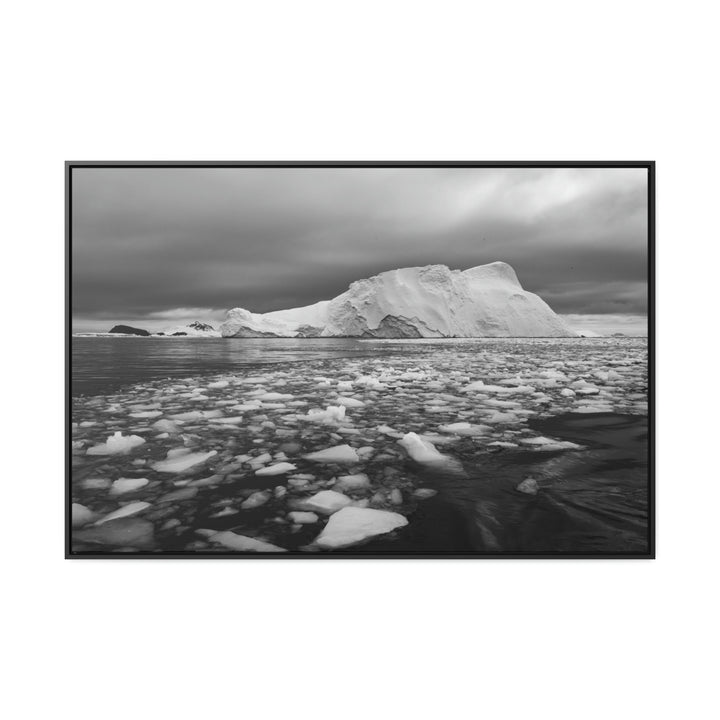 Lane of Ice In Black and White - Canvas with Frame