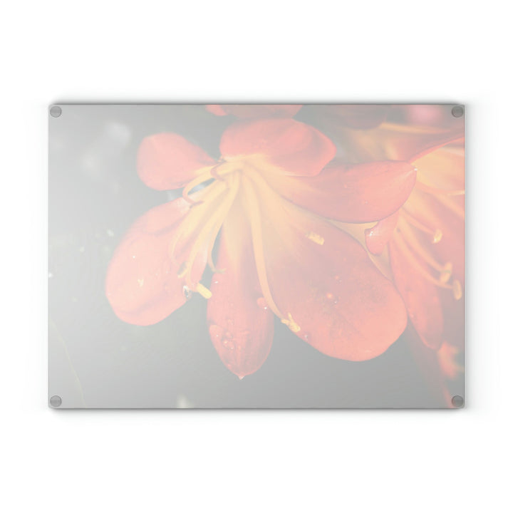 Bright Bush Lily - Glass Cutting Board - Visiting This World