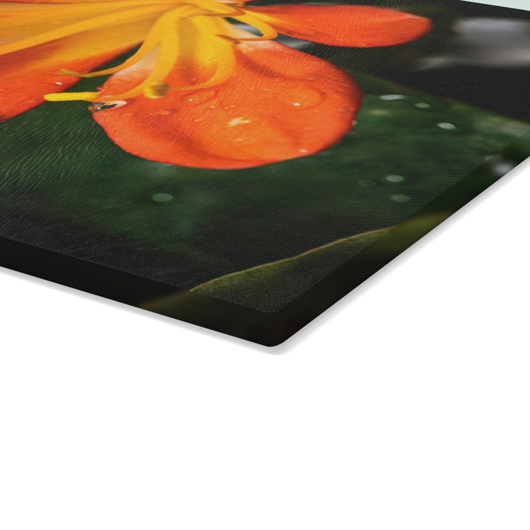 Bright Bush Lily - Glass Cutting Board - Visiting This World