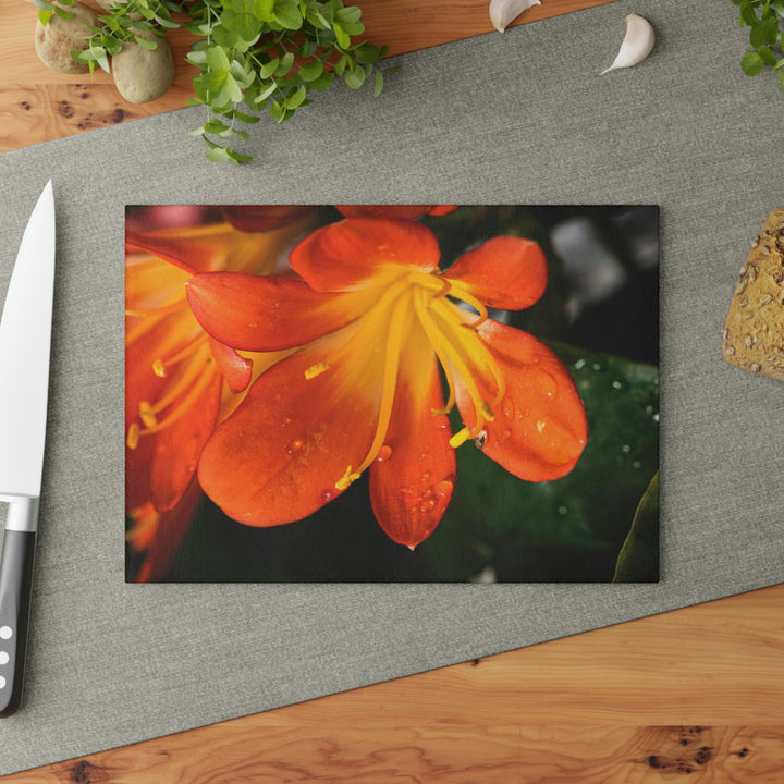 Bright Bush Lily - Glass Cutting Board - Visiting This World