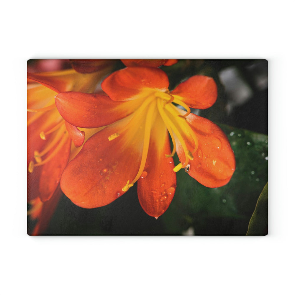 Bright Bush Lily - Glass Cutting Board - Visiting This World