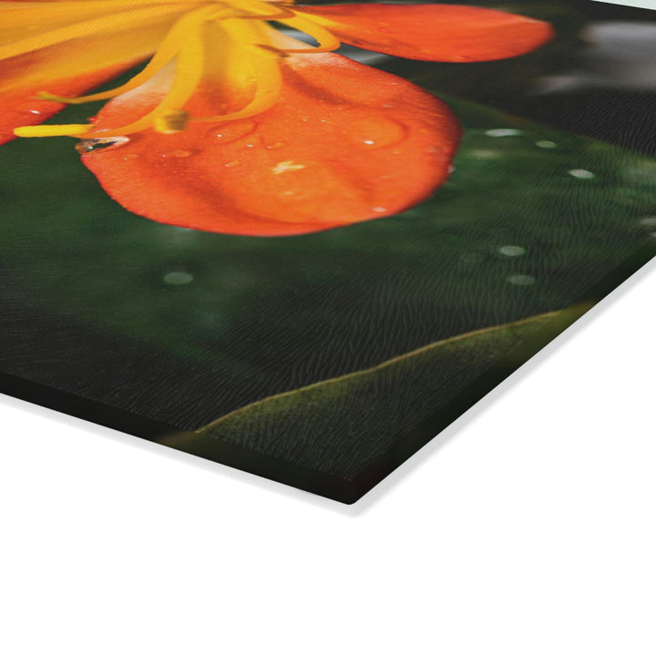 Bright Bush Lily - Glass Cutting Board - Visiting This World