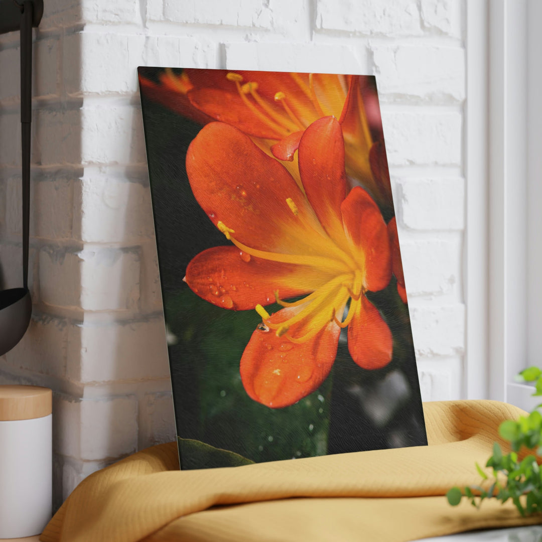 Bright Bush Lily - Glass Cutting Board - Visiting This World