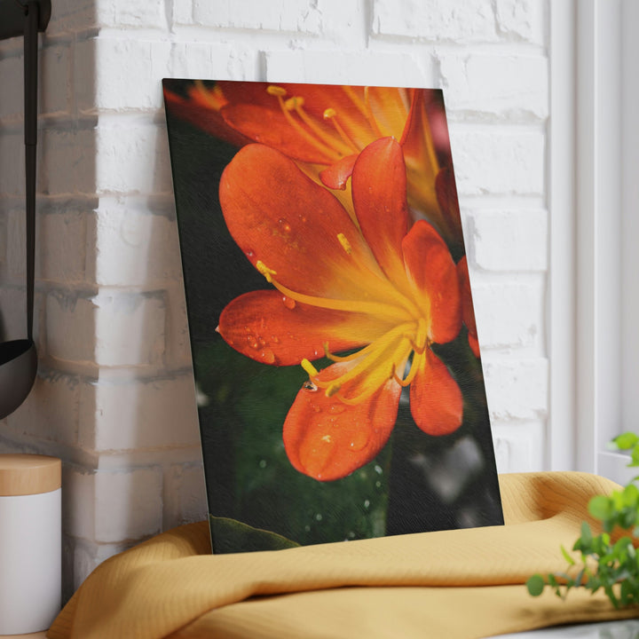 Bright Bush Lily - Glass Cutting Board - Visiting This World