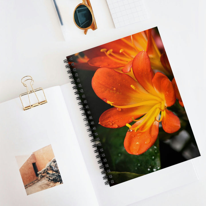 Bright Bush Lily - Spiral Ruled Line Notebook - Visiting This World