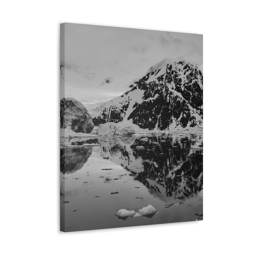 Reflected Calm in Black and White - Canvas