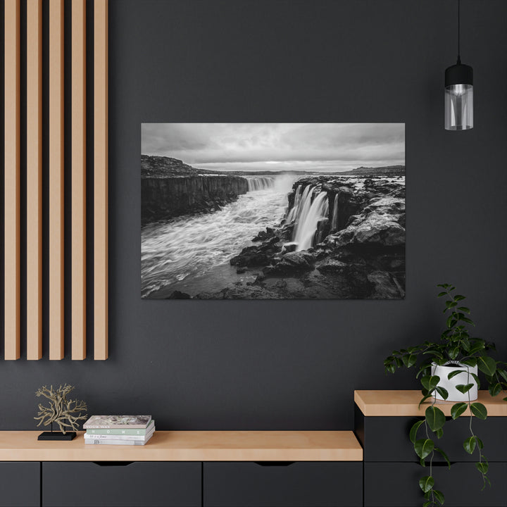 Selfoss in Black and White - Canvas