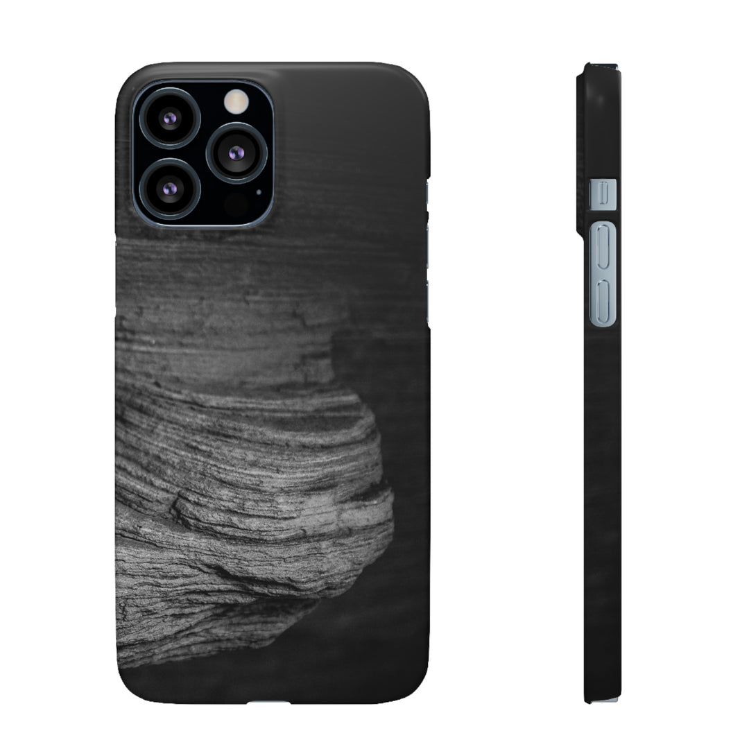 Sedimentary Rock Curves in Black and White - Phone Case