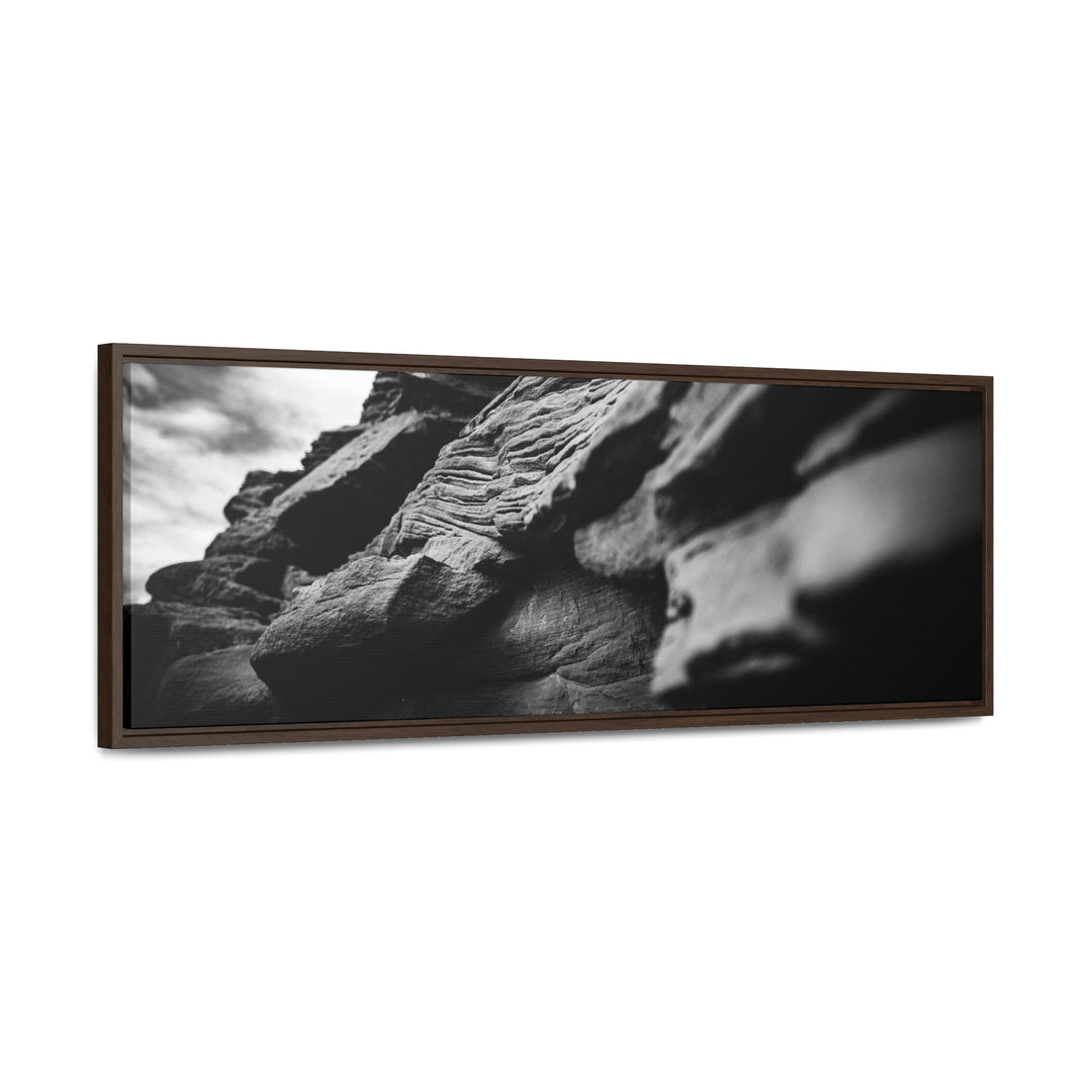 Layers of Rock in Black and White - Canvas with Frame