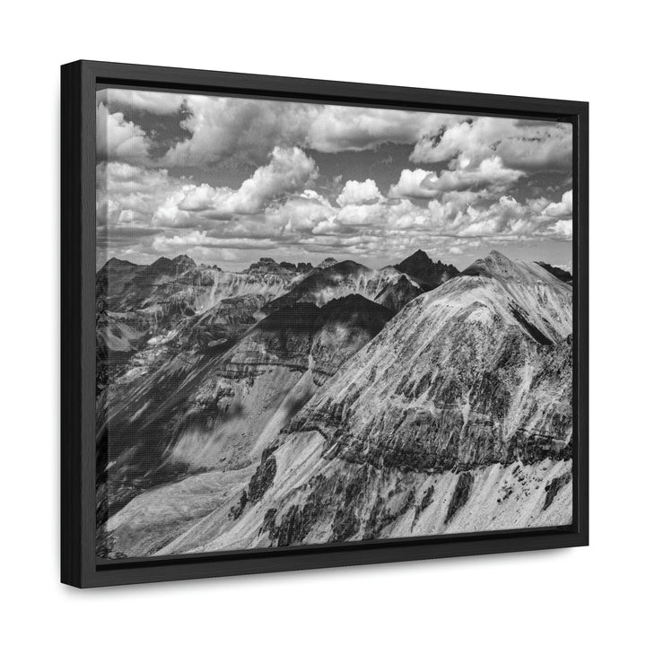 Imogene Pass From the Air in Black and White - Canvas with Frame