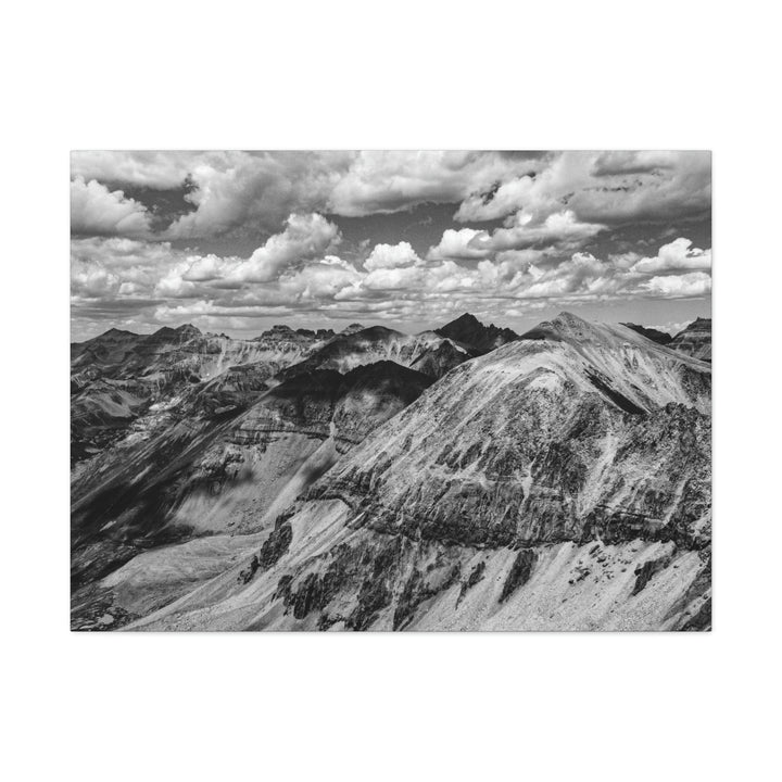 Imogene Pass From the Air in Black and White - Canvas