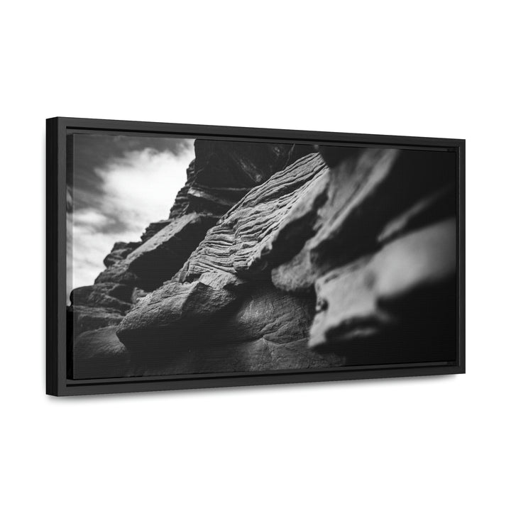 Layers of Rock in Black and White - Canvas with Frame