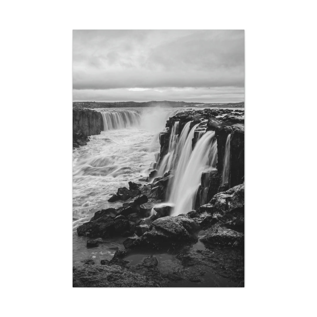 Selfoss in Black and White - Canvas