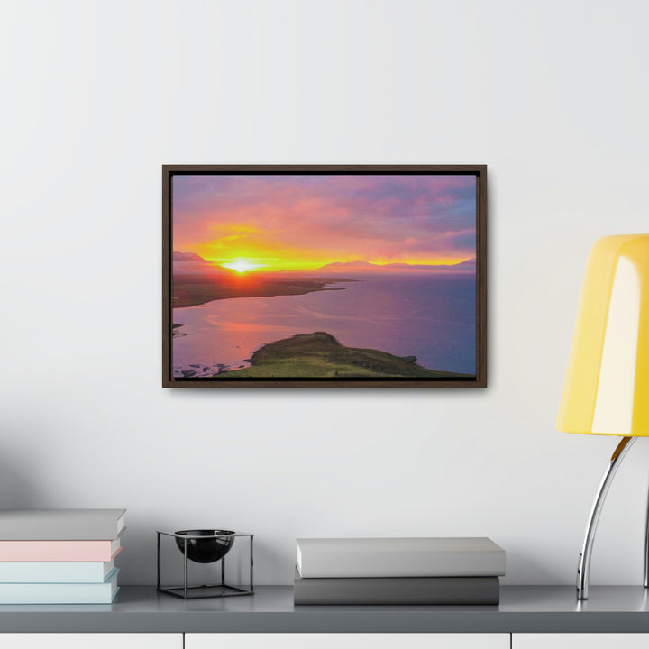 Sunset Over the Fjord Part 1 - Canvas with Frame