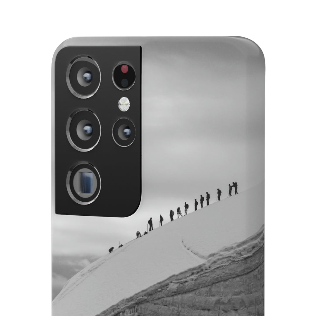 Preparing for the Climb in Black and White - Phone Case