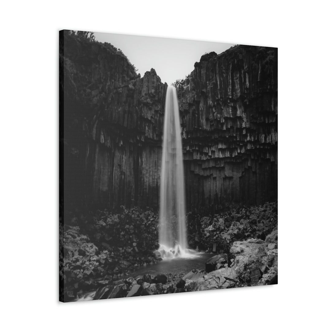 Svartifoss in Black and White - Canvas